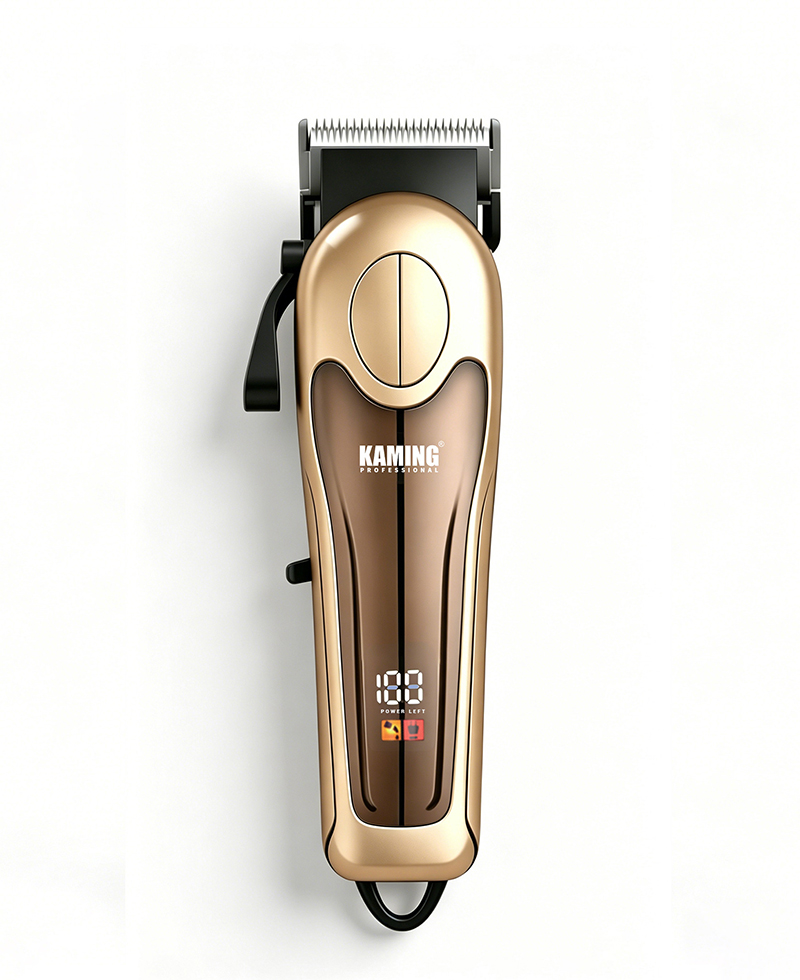 Kaming Gairmiúla Taispeántas LCD Inchoigeartaithe Céimnithe Clipper Gruaige le haghaidh Salons
