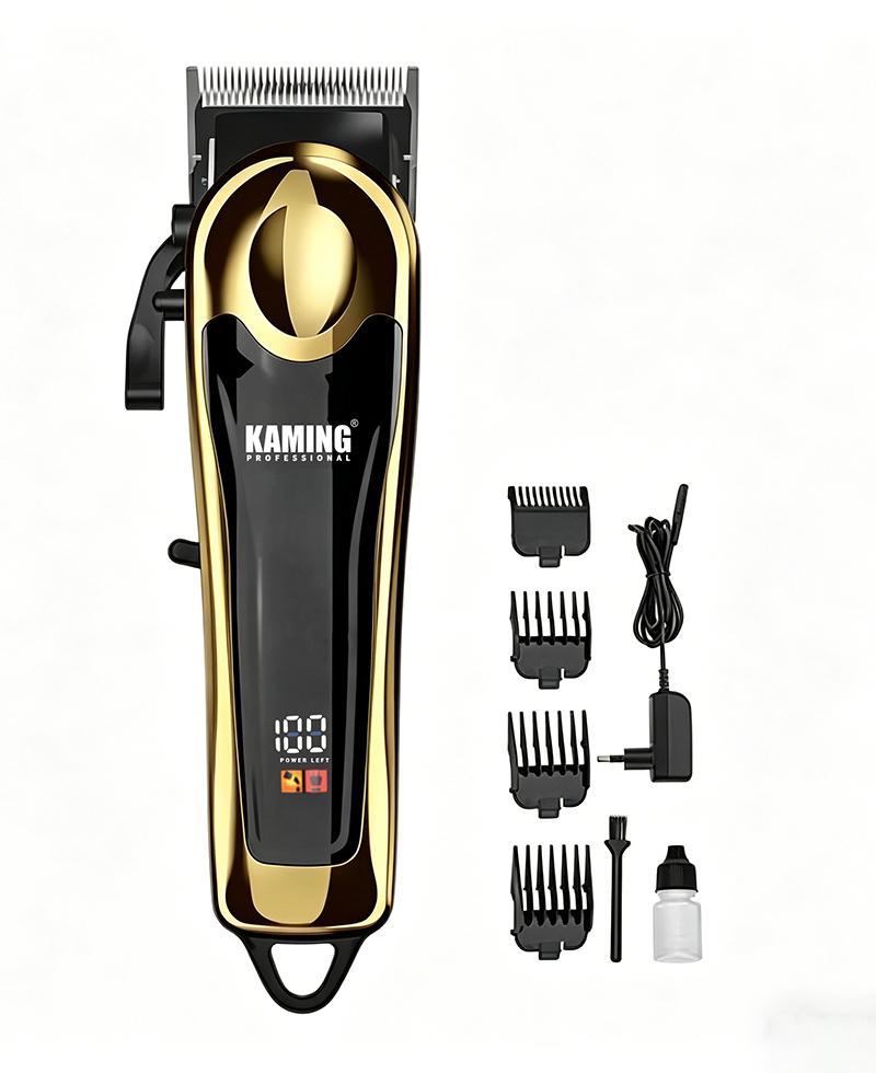 Kaming Gairmiúla Taispeántas LCD Inchoigeartaithe Céimnithe Clipper Gruaige le haghaidh Salons